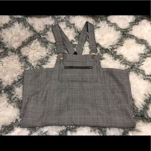 Plaid overall dress